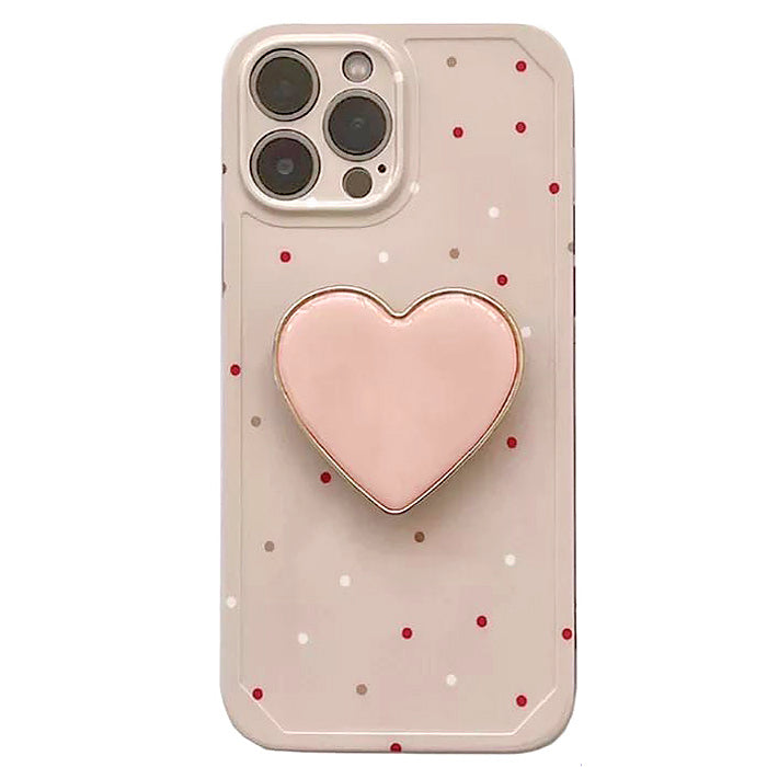 Funda para iPhone con diseño de lunares y corazones