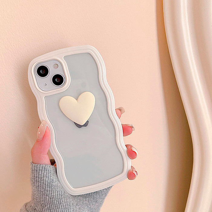 Funda para iPhone con marco ondulado de corazón