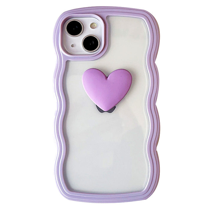 Funda para iPhone con marco ondulado de corazón