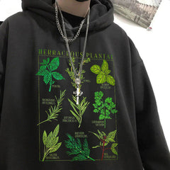 Sudadera con capucha de plantas herbáceas