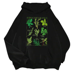 Sudadera con capucha de plantas herbáceas