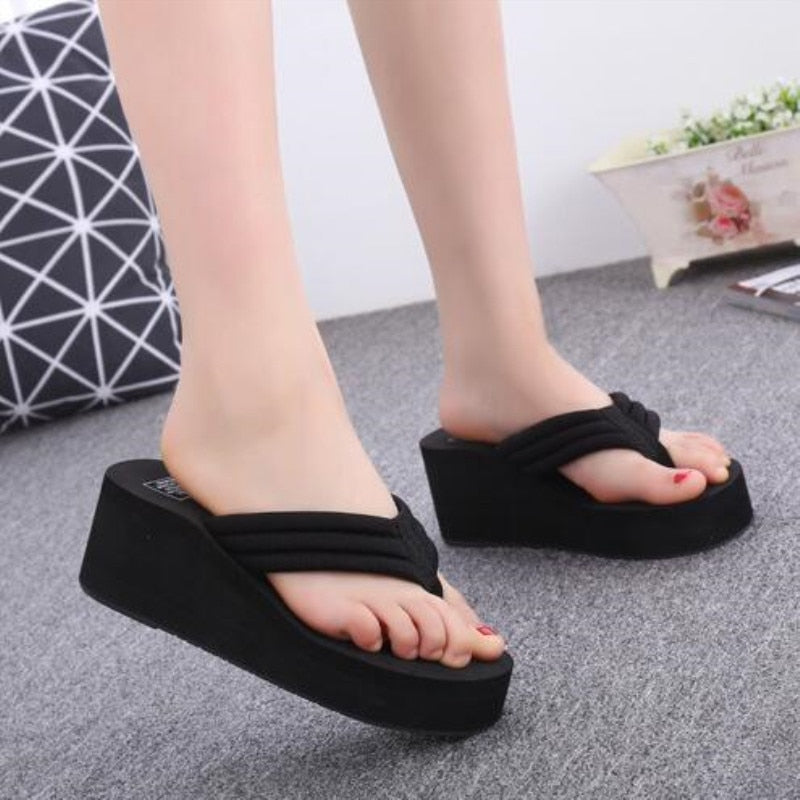 Thick Black Platform Sandals