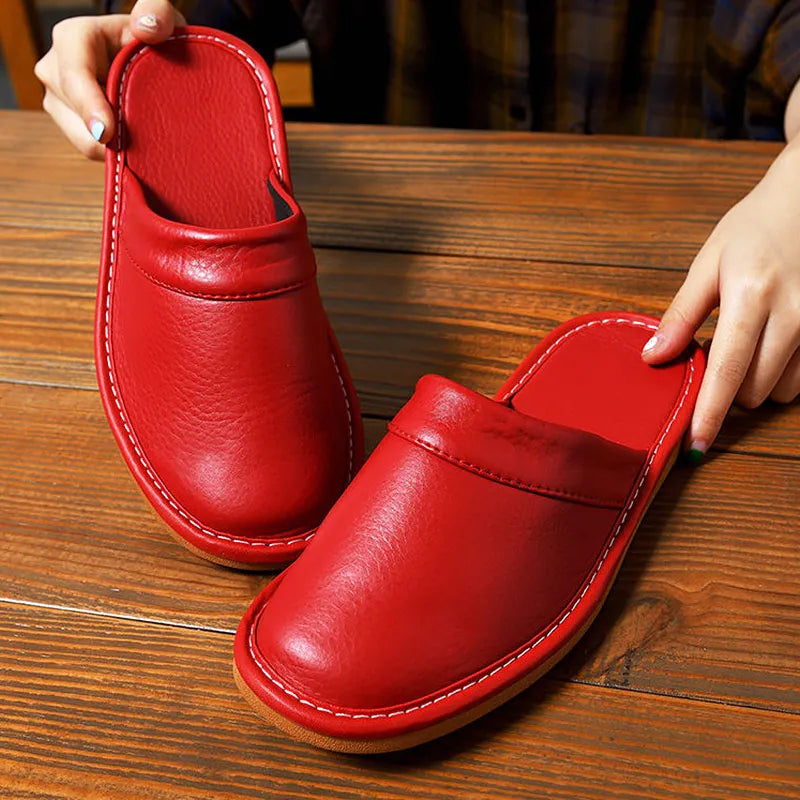 Pantuflas de piel sintética para interior de invierno unisex