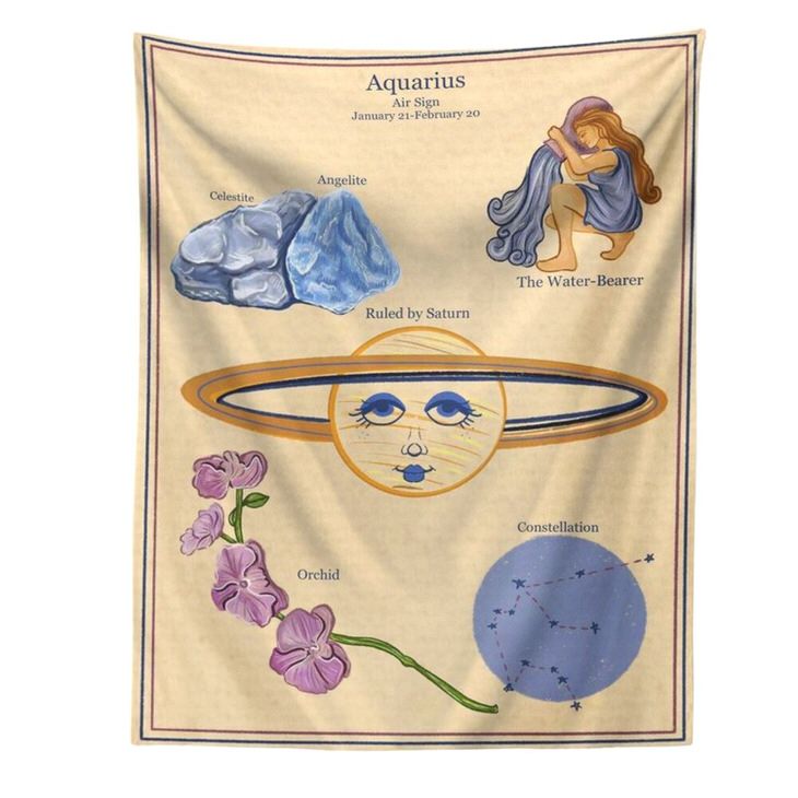 Horoscope Aesthetic Wall Tapestry