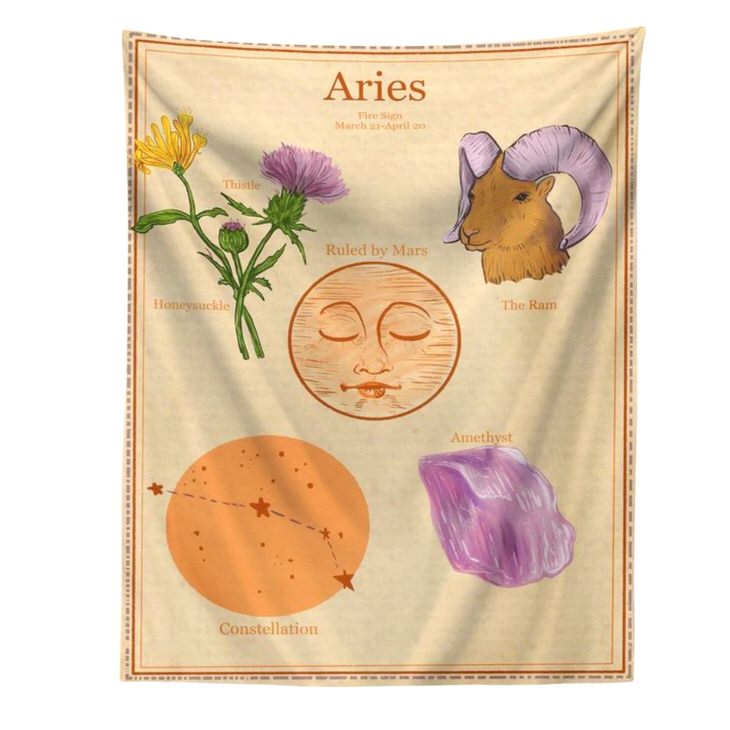 Horoscope Aesthetic Wall Tapestry