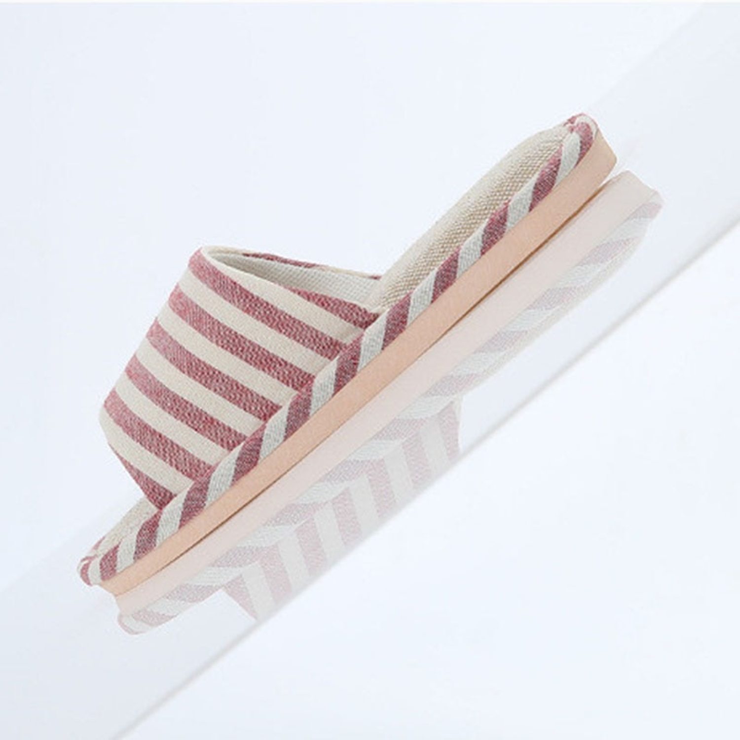 Casual Striped Linen Home Slippers