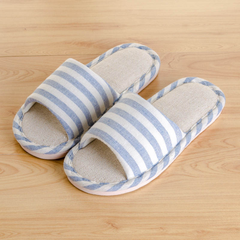 Casual Striped Linen Home Slippers