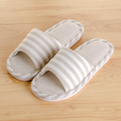 Casual Striped Linen Home Slippers