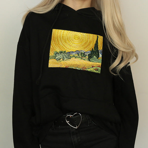 Wheat Field with Cypresses Hoodie