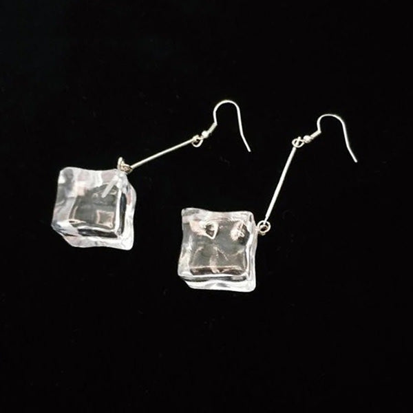 Pendientes de gota de cubo de hielo