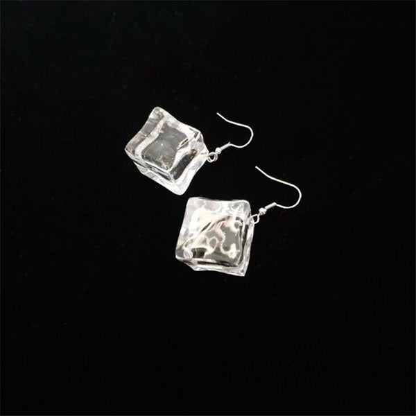 Pendientes de gota de cubo de hielo