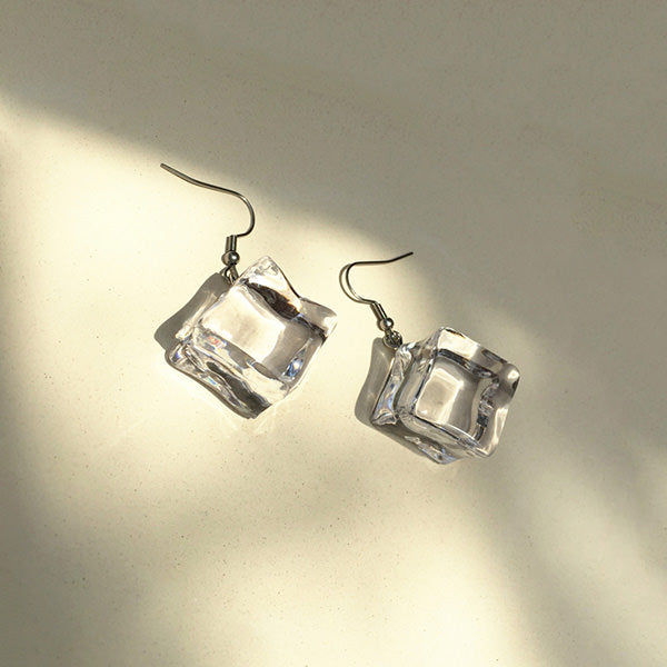 Pendientes de gota de cubo de hielo