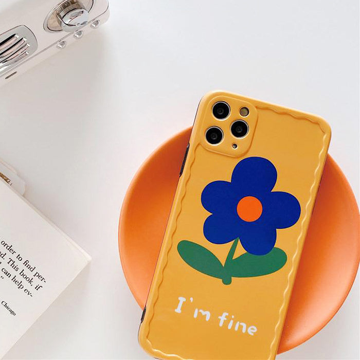 Funda para iPhone con diseño de flores "Estoy bien"