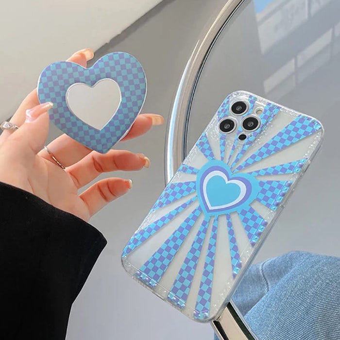 Funda para iPhone con diseño de corazón indie a cuadros