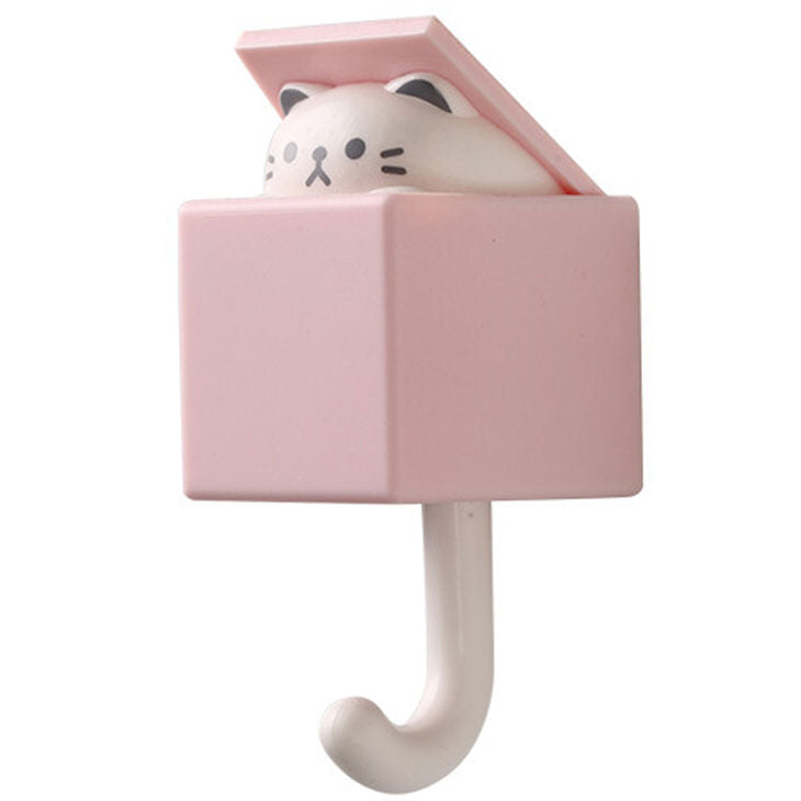 Gancho de pared desplegable con forma de gato kawaii