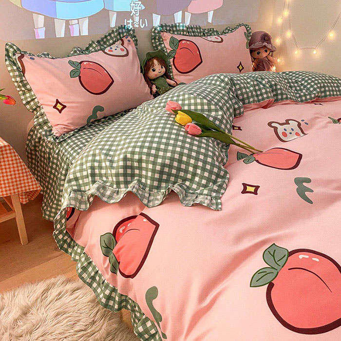 Juego de cama Kawaii Peach 🍑