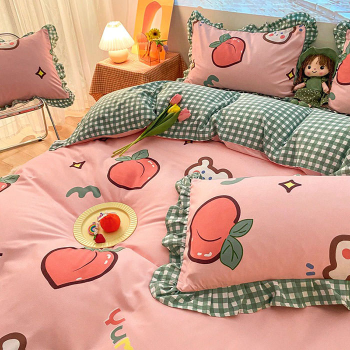 Kawaii Peach Bedding Set 🍑