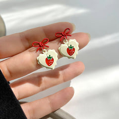 Pendientes de fresa kawaii