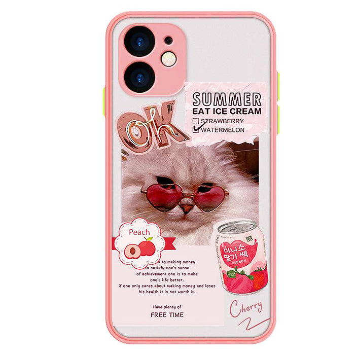 Funda para iPhone con estética de gatito