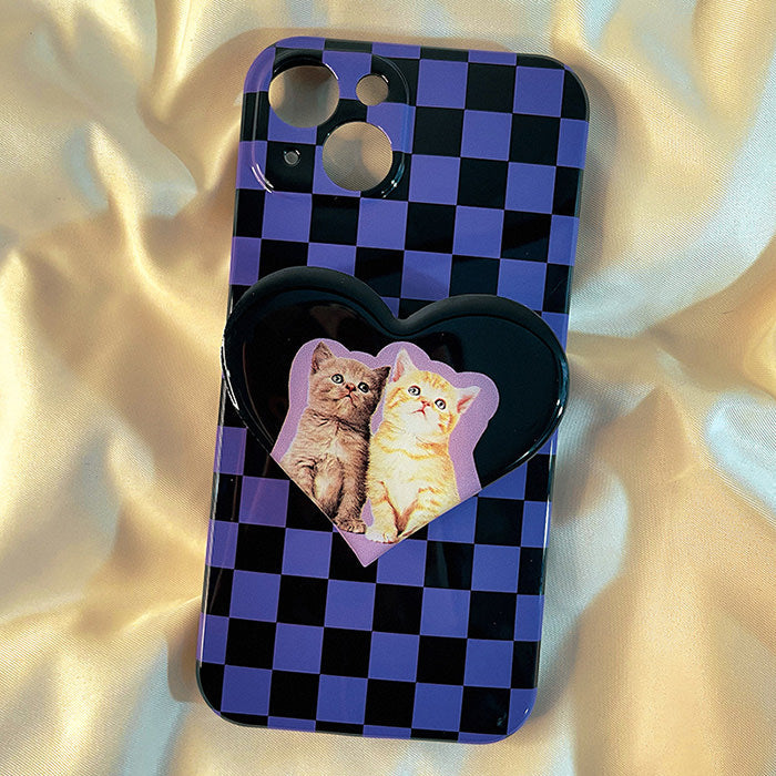 Funda para iPhone con diseño de tablero de ajedrez de Kitty