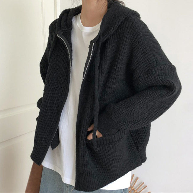 Hygge Knit Zip Up Hoodie