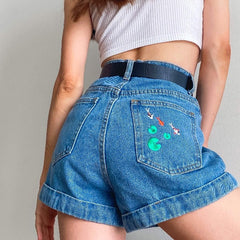 Koi Fish Embroidered Shorts