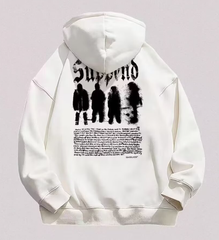 Hip Hop Letter Print Hoodie - Autumn Fleece Pullover for Men