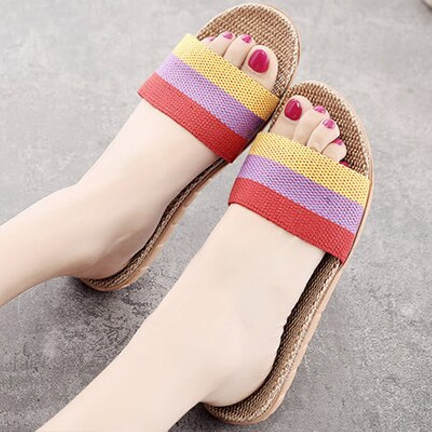 Chanclas antideslizantes de lino 
