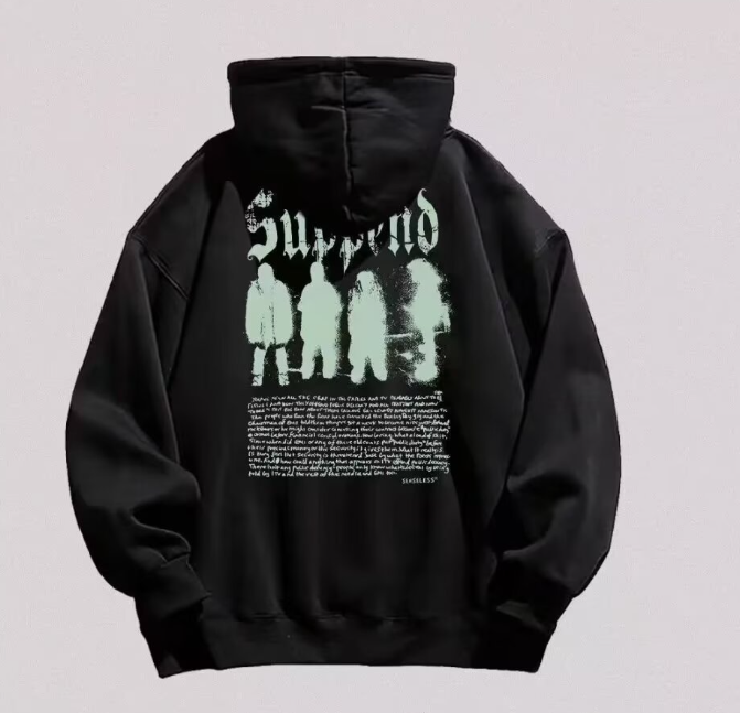 Hip Hop Letter Print Hoodie - Autumn Fleece Pullover for Men