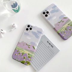 Funda para iPhone con pintura al óleo de lavanda