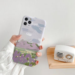 Funda para iPhone con pintura al óleo de lavanda