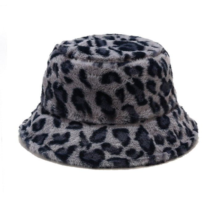 Sombrero de pescador esponjoso de leopardo