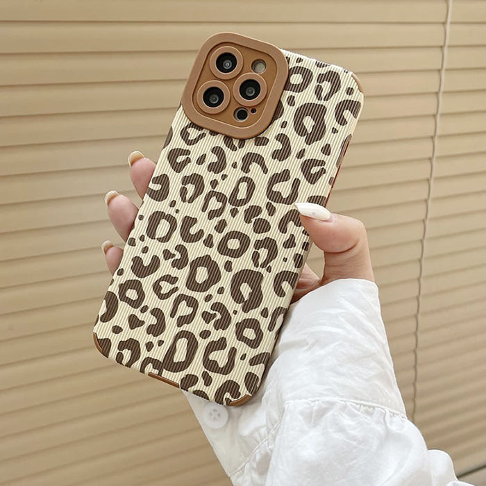 Funda para iPhone con estampado de leopardo