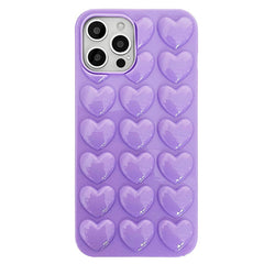 Funda para iPhone con corazón de burbujas color lila