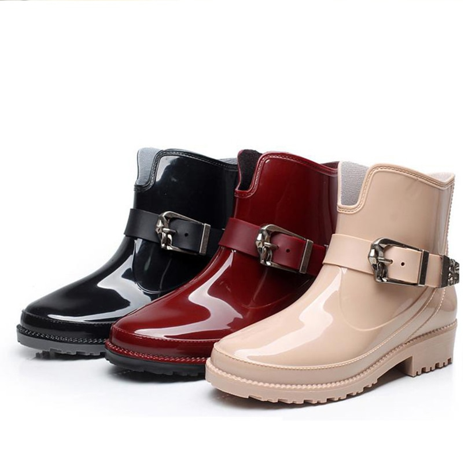 Rubber Waterproof Rain Ankle Boots