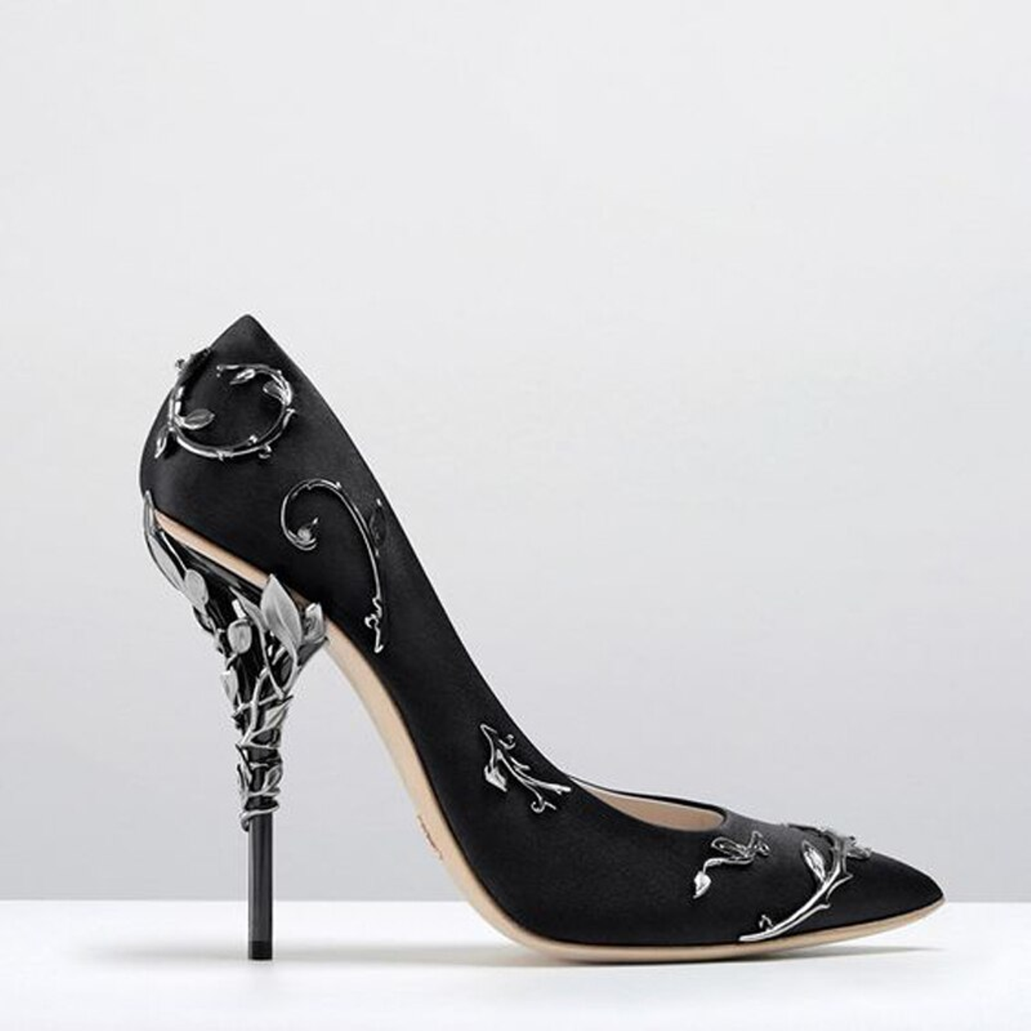 Silk High Heel Pumps With Pointed Toe