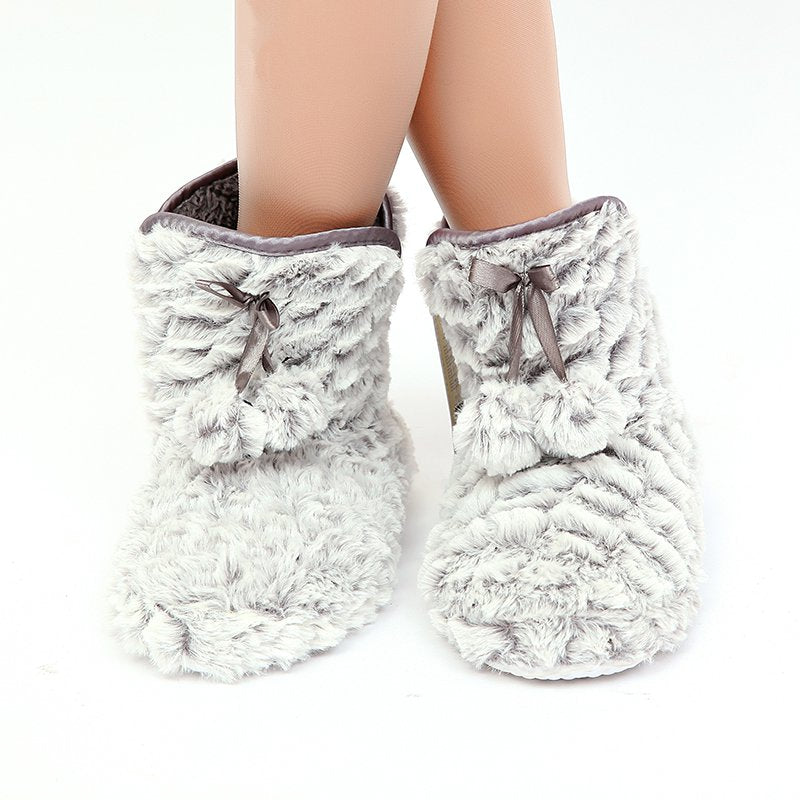 Warm Soft Plush Solid Home Slippers