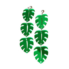 Pendientes de hojas de monstera