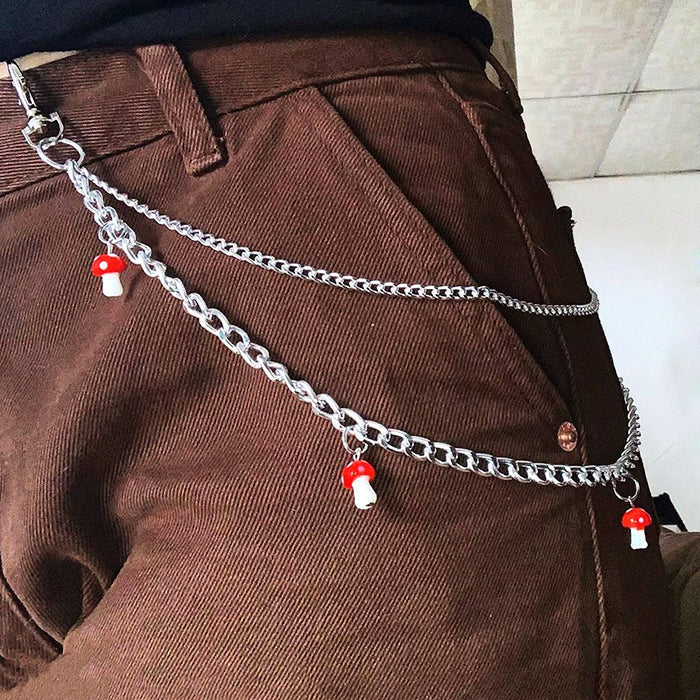 Cinturón de cadena para pantalón con forma de hongo