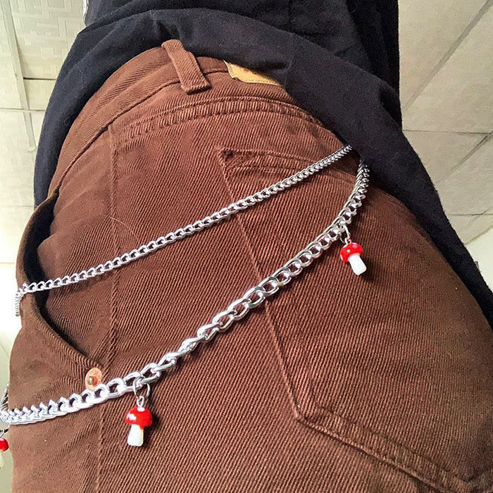 Cinturón de cadena para pantalón con forma de hongo