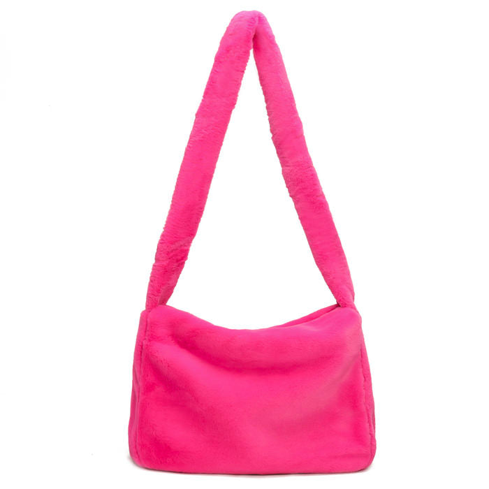 Flauschige Tasche in Neonfarben