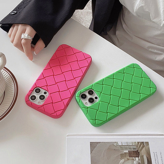 Funda para iPhone en color rosa neón y verde 