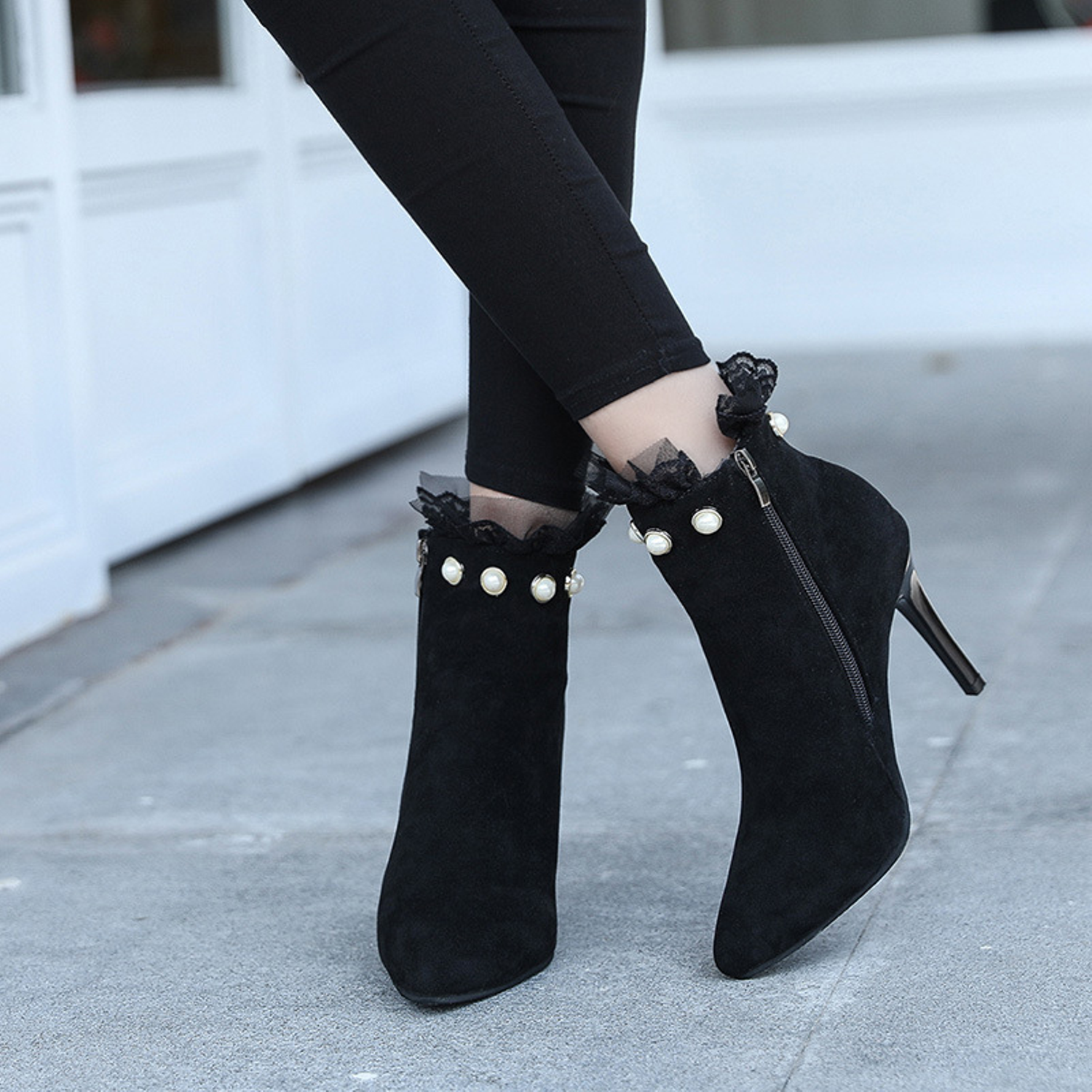 Casual High Heel Ankle Boots