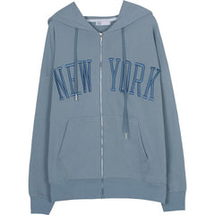 Kapuzenpullover mit New York-Stickerei