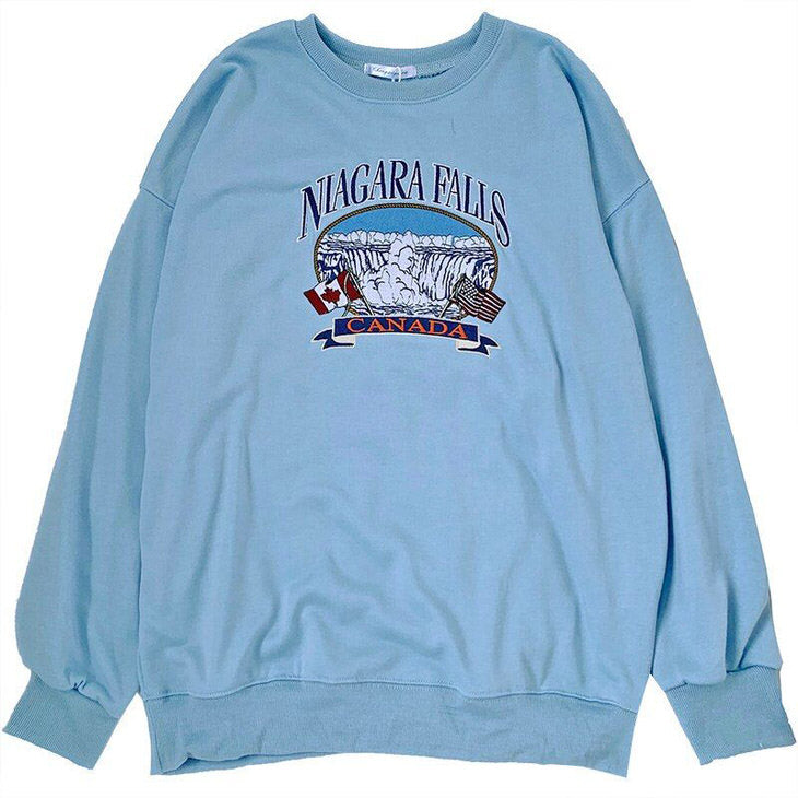 Sweatshirt mit Niagara-Fällen-Stickerei