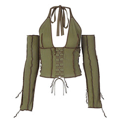 Nothing To Hide Lace Up Top