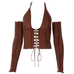 Nothing To Hide Lace Up Top