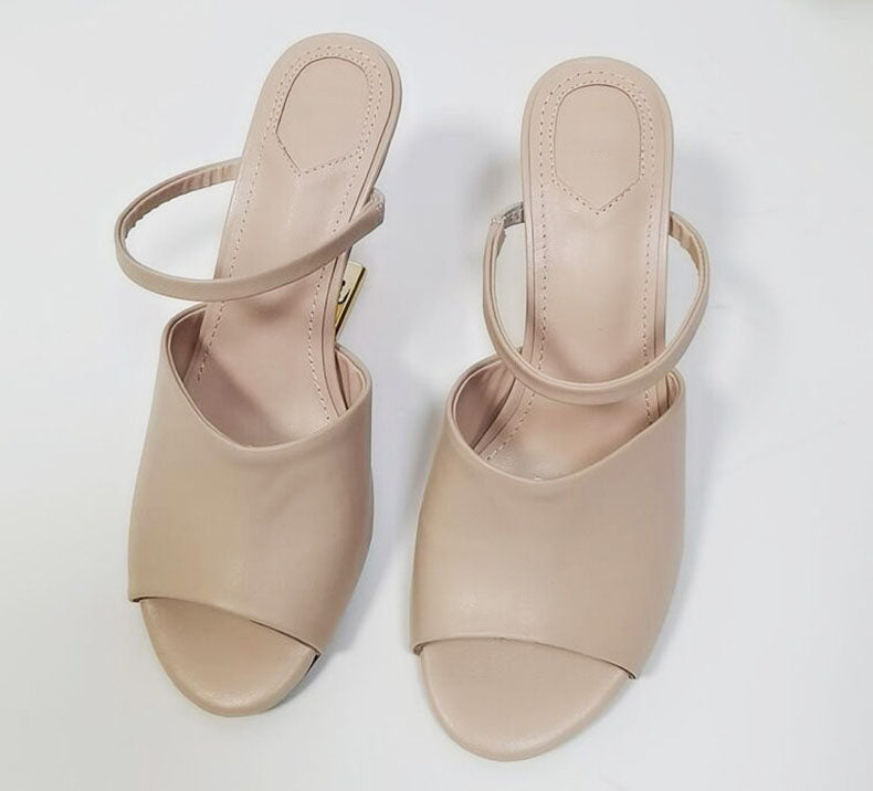 Sandalias de tacón alto de cuero