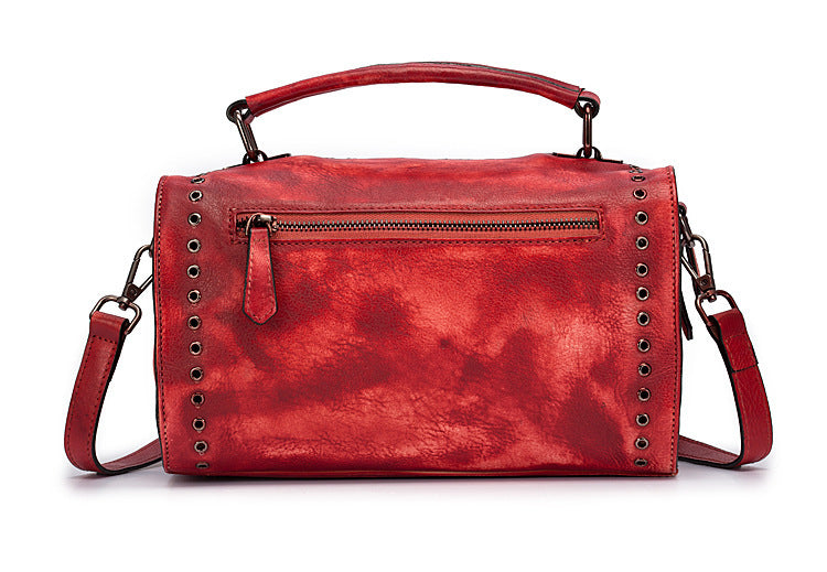 Handgefertigte Vintage-Handtaschen aus Leder mit großem Stauraum 