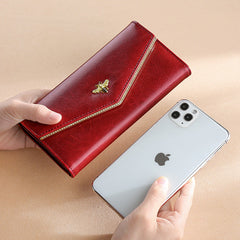 Fashion Cowhide Leather Multi Functional Leather Wallets
